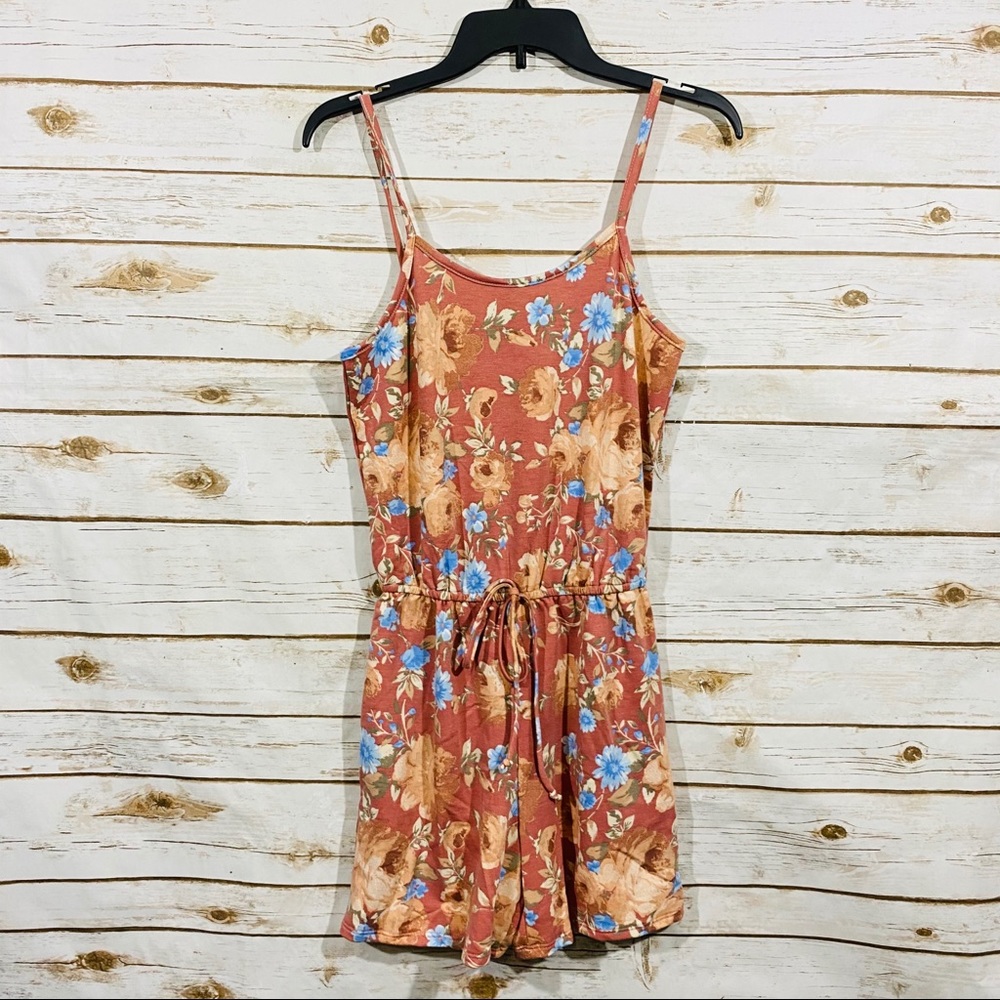 Agnes & Dora Floral elastic waist pocket Romper XS
